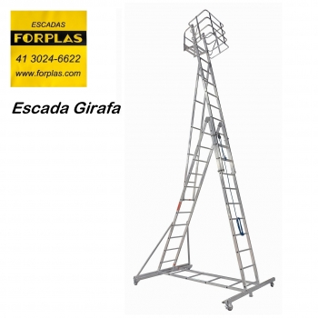 ESCADA DE ALUMÍNIO MODELO GIRAFA 9 DEGRAUS - Escadas Carniel