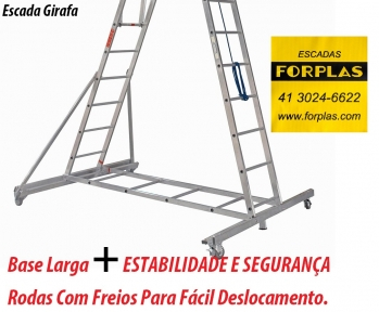 ESCADA DE ALUMÍNIO MODELO GIRAFA 9 DEGRAUS - Escadas Carniel